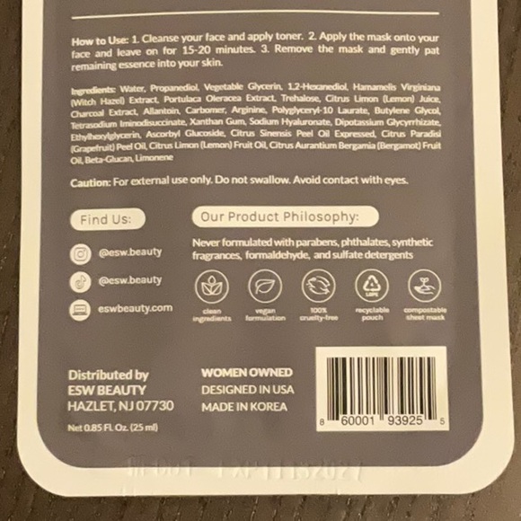 ESW Beauty H2O Activated Charcoal Lemon Juice Mask - Picture 6 of 6